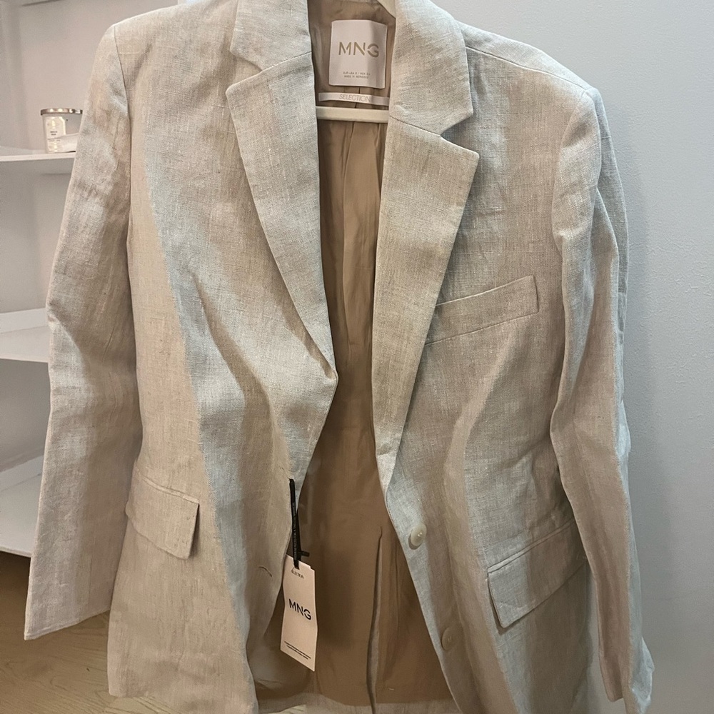 Mango linen oversized blazer - size S